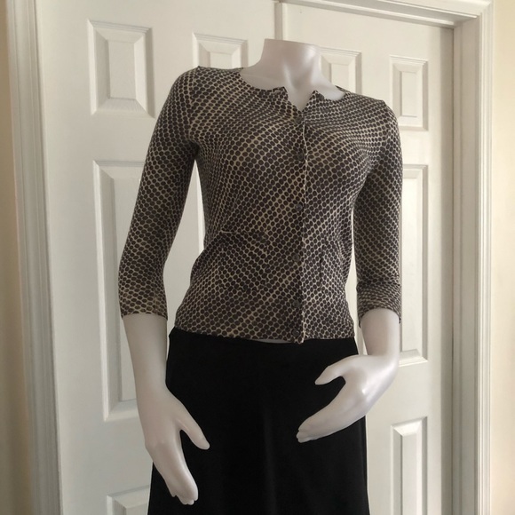 J crew polka dot 100% merino wool cardigan XS - Picture 2 of 9